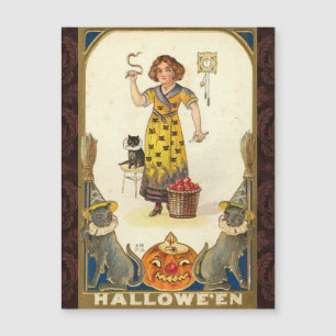 Vintage Halloween Vorbereitung für das Party Magnetkarte