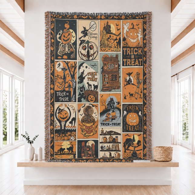 Vintage-Halloween-Webteppich  Decke (Von Creator hochgeladen)