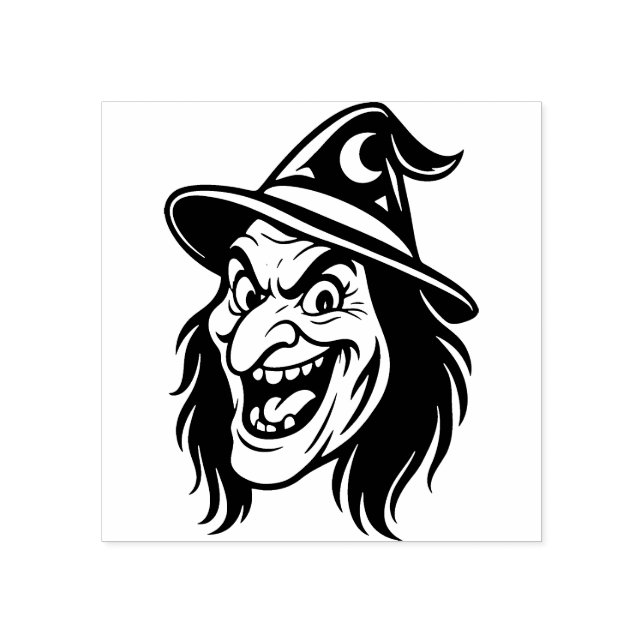 Vintage Halloween Witch Rubber Stamp Gummistempel (Prägung)