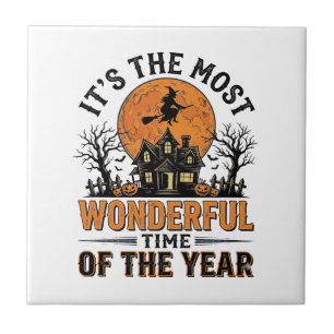 Vintage-Halloween-Wunderbarste-Zeit-Shirt-Design Fliese