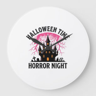 Vintage Halloween-Zeit Horror-Nacht Verlassenes Sc Große Wanduhr
