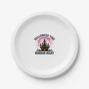 Vintage Halloween-Zeit Horror-Nacht Verlassenes Sc Pappteller