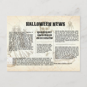 Vintage Halloween-Zeitung Postkarte