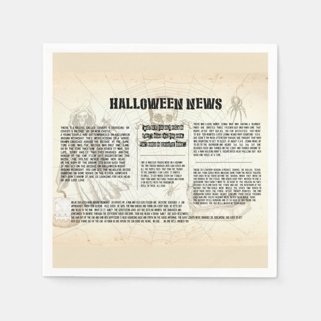 Vintage Halloween-Zeitung Serviette (Vorderseite)