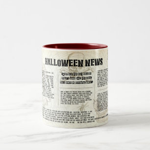 Vintage-Halloween-Zeitung Zweifarbige Tasse