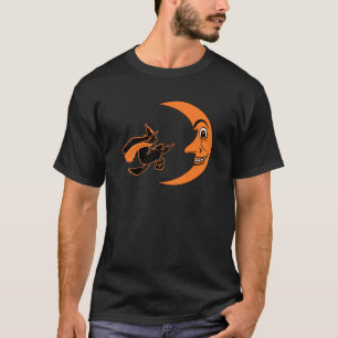 Vintage Halloweenhexe u. -mond T-Shirt