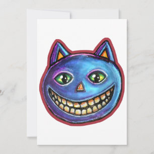 Vintage Halloweenien der Blauen Katze Einladung