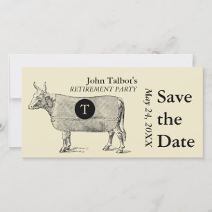 Vintage Haltbarkeit Monogramm Save The Date