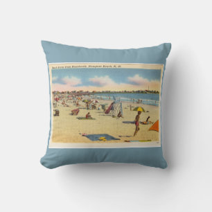 Vintage Hampton Beach Postkarte Kissen