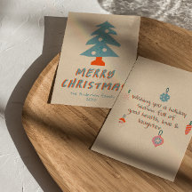 Vintage Hand Drawn Funky Tree Weihnachten Non-Foto