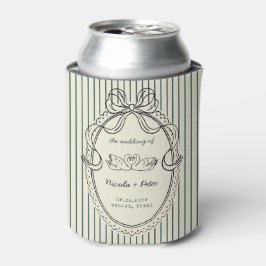 Vintage Hand Drawn Swan Stripes Wedding Favor Dosenkühler