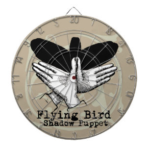 Vintage Hand Schatten Puppe Vogel Dartscheibe