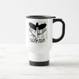 Vintage Hand Schatten Puppe Vogel Reisebecher