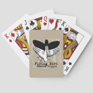 Vintage Hand Schatten Puppe Vogel Spielkarten