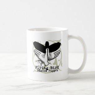 Vintage Hand Schatten Puppe Vogel Tasse