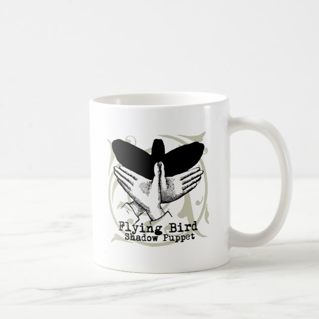 Vintage Hand Schatten Puppe Vogel Tasse (Rechts)