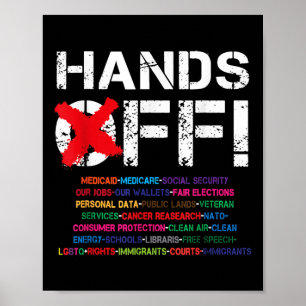 Vintage Hände aus Protest gegen mein Sozialversich Poster