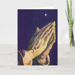 Vintage Hände betend mit dem Stern von Bethlehem Feiertagskarte