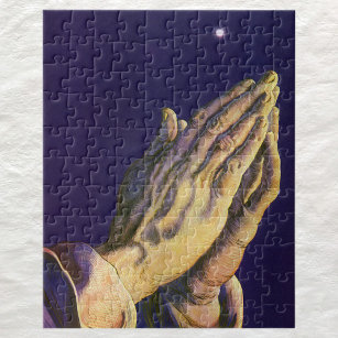 Vintage Hände Gebet mit Stern von Bethlehem Puzzle