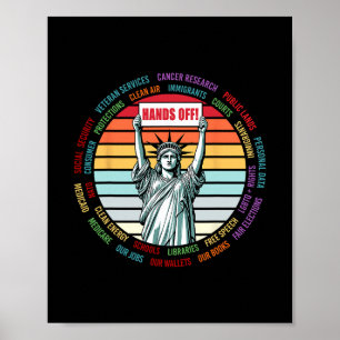 Vintage Hände weg Protest Anti Trump Poster