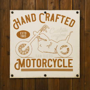Vintage handgefertigtes Motorrad-Custom-Design Poster