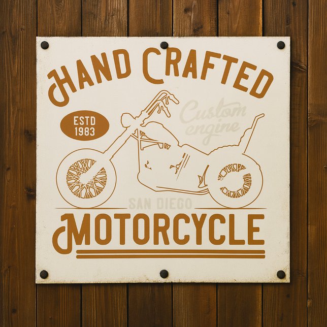 Vintage handgefertigtes Motorrad-Custom-Design Poster (Von Creator hochgeladen)