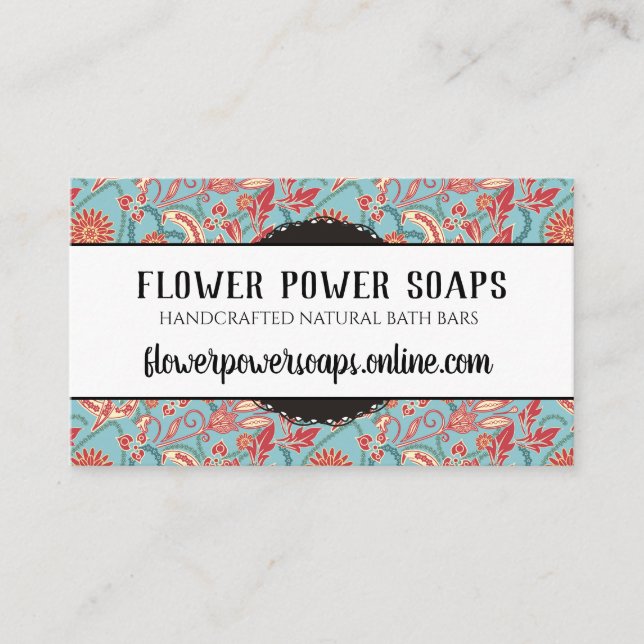 Vintage handgemachte Seifenbad-Geruchmit Visitenkarte (Vorderseite)