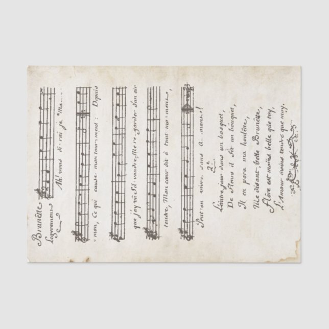 Vintage handgeschriebene französische Twinkle Litt Seidenpapier (Vorderseite)