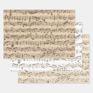 Vintage handgeschriebene Noten Geschenkpapier Set