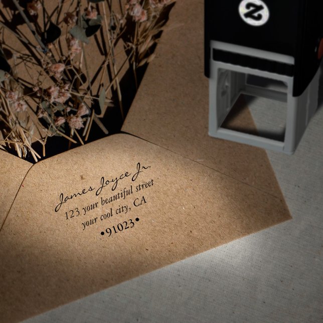 Vintage handgeschriebene stylische Rücksendeadress Permastempel (Von Creator hochgeladen)