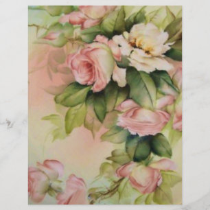 Vintage handgestrichene Rose Blumenhandkunstpapier