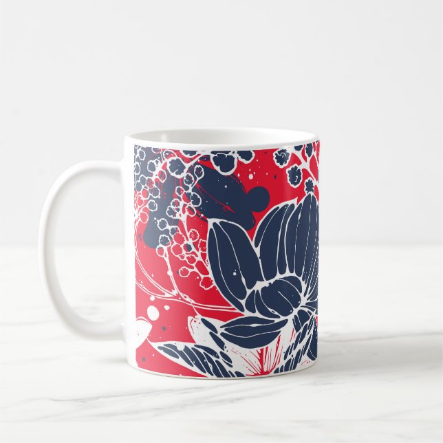 Vintage handGezeichnet Blume, elegantes Muster. Kaffeetasse (Links)