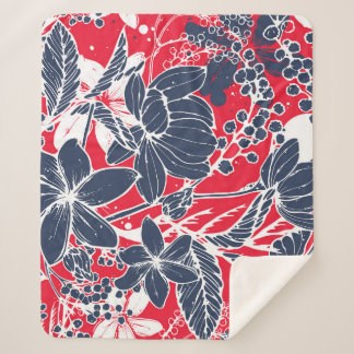 Vintage handGezeichnet Blume, elegantes Muster. Sherpadecke