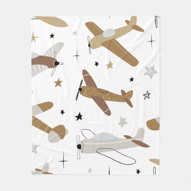 Vintage, handgezeichnet, nahtlos wiederholende Kin Fleecedecke (Vorderseite)