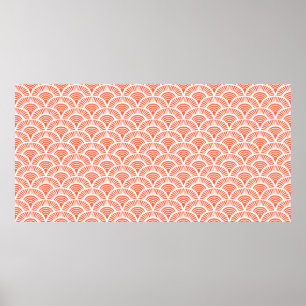 Vintage handgezeichnete Deko-Muster mit Skalenmoti Poster