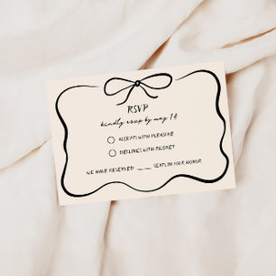 Vintage handgezeichnete Hochzeits-RSVP-Karte Begleitkarte