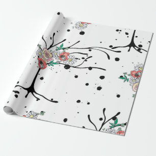 Vintage, handgezeichnete, nahtlose Mustergrafik Geschenkpapier