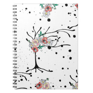 Vintage, handgezeichnete, nahtlose Mustergrafik Notizblock