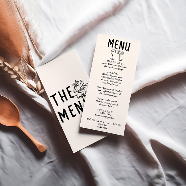 Vintage handgezeichnete Retro-Quirky-Einzigartigke Menükarte (Von Creator hochgeladen)