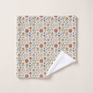 Vintage handgezeichnete Wildblumen-Patchwork-Nahtl Waschlappen