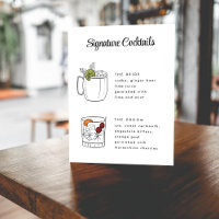 Vintage handgezogene Cocktails Zeichen