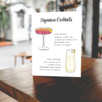 Vintage handgezogene Cocktails Zeichen
