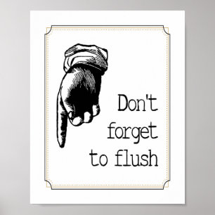 Vintage Handkids Spültoilette Erinnerung Badezimme Poster