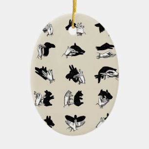 Vintage Handpuppen-Schatten-Spiele Keramik Ornament
