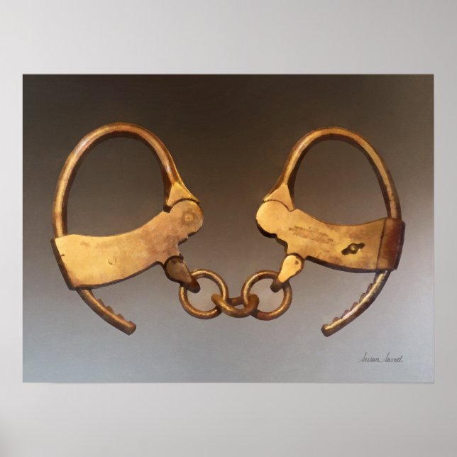 Vintage Handschellen Poster (Vorne)