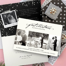 Vintage Handschrift Erste Weihnachtsfeier Foto Hoc Feiertagskarte