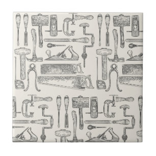 Vintage Handwerkzeuge Illustrationsmuster Fliese