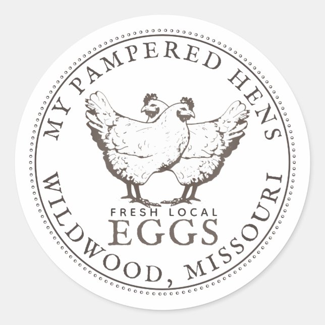 VINTAGE HÄNGE FRISCHES ETIKETT RUNDER AUFKLEBER (Vorderseite)