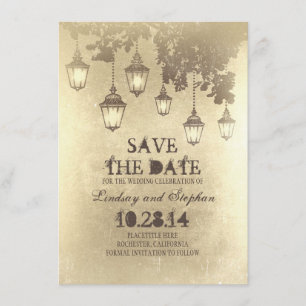 Vintage Hängeleuchten speichern die Datumskarten Save The Date