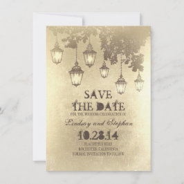 Vintage Hängeleuchten speichern die Datumskarten Save The Date